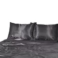1000TC Silk Satin Sheet Set Fitted Flat Pillowcase KS SIngle Double Queen King - Grey