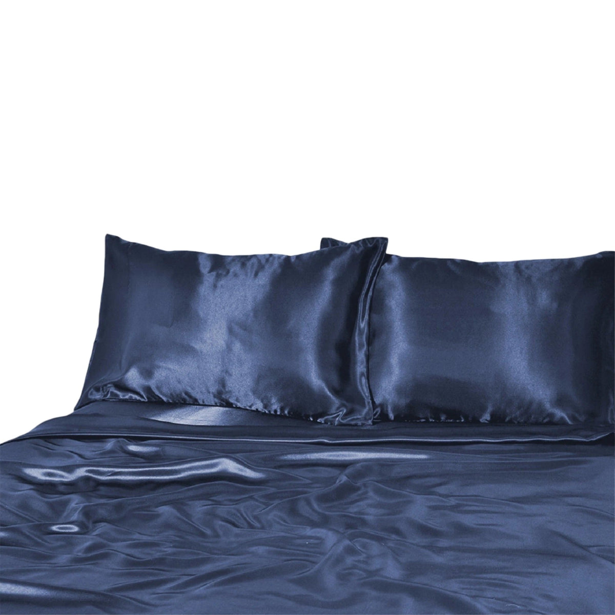 1000TC Silk Satin Sheet Set Fitted Flat Pillowcase KS SIngle Double Queen King - Ocean