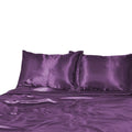 1000TC Silk Satin Sheet Set Fitted Flat Pillowcase KS SIngle Double Queen King - Purple