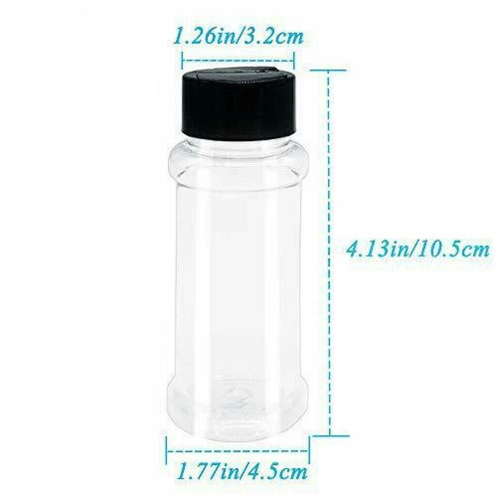 100ML Clear Plastic Spice Bottles Jars Containers
