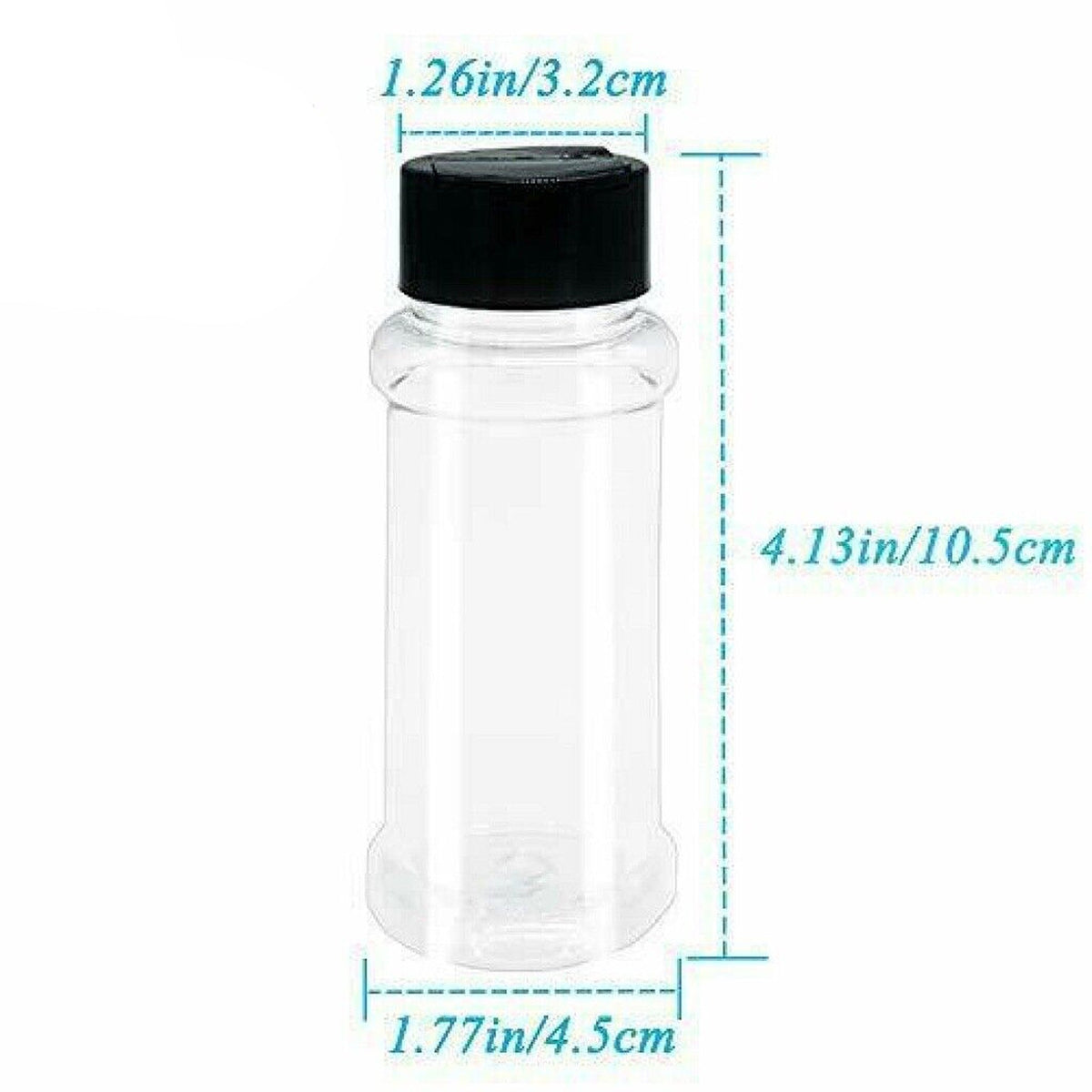 100ML Clear Plastic Spice Bottles Jars Containers