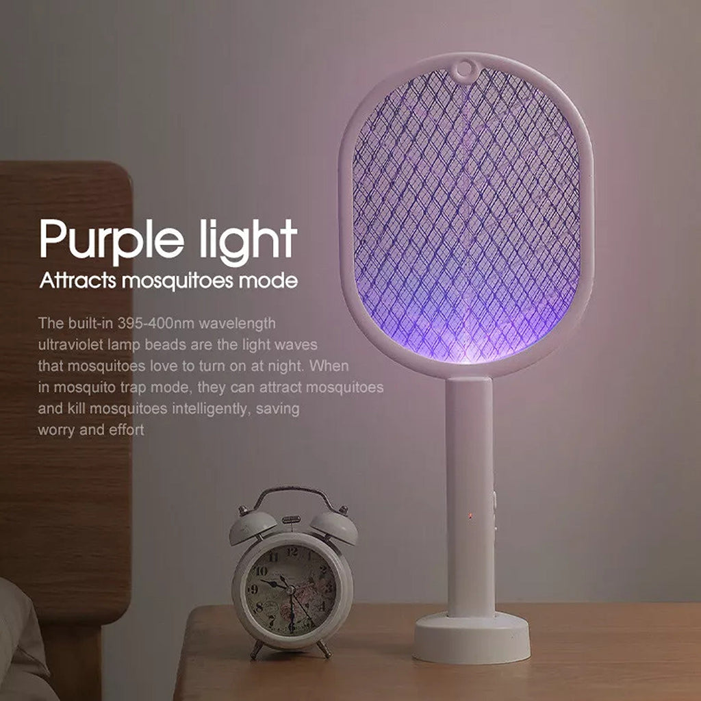 2 in 1 Electric Mosquito Swatter USB Rechargeable Bug Zapper