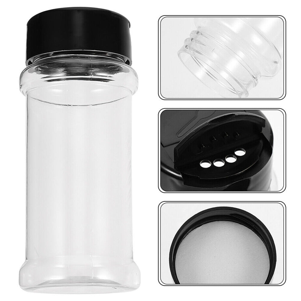 100ML Clear Plastic Spice Bottles Jars Containers