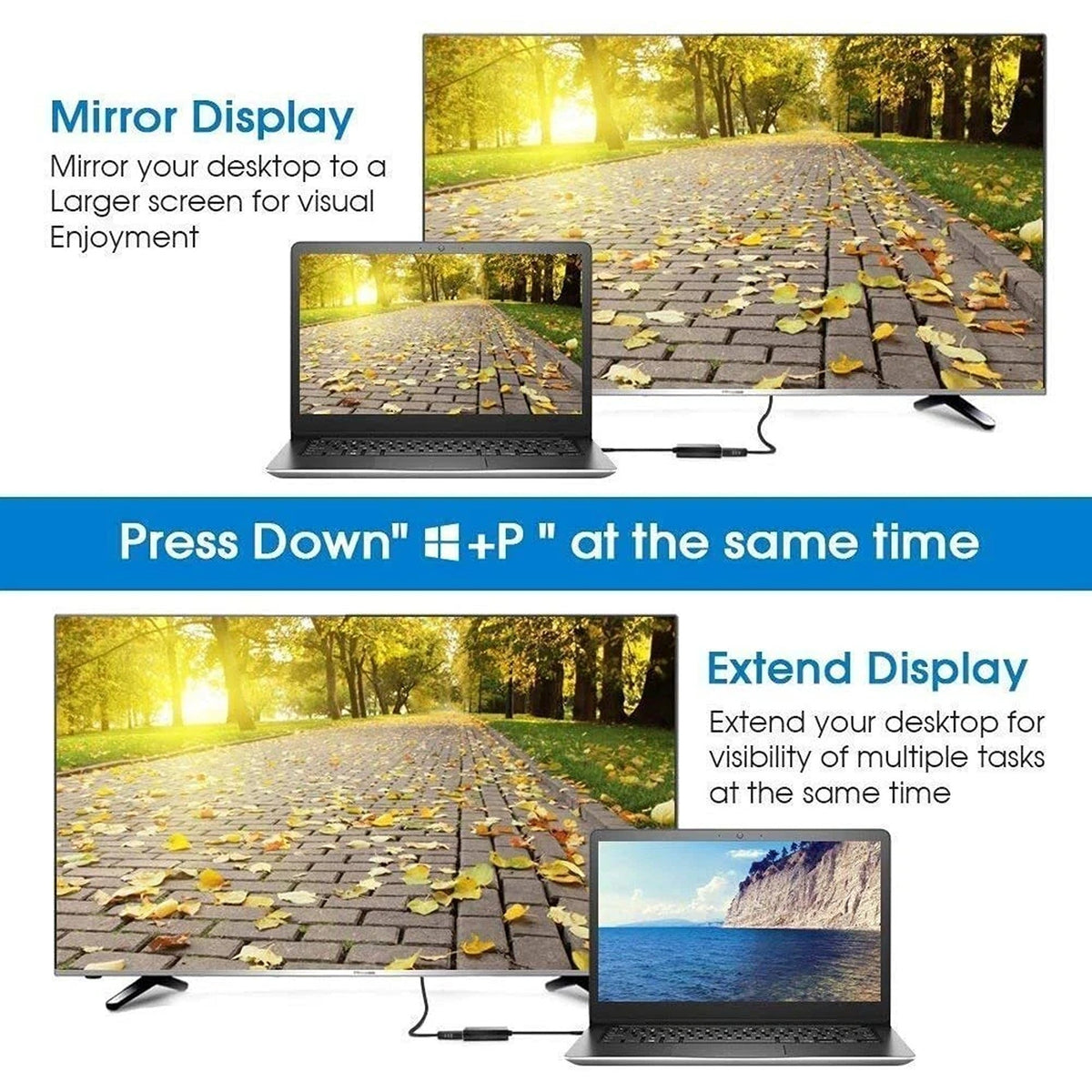 1080P USB To VGA Video Adapter Converter Dual Monitor Extender