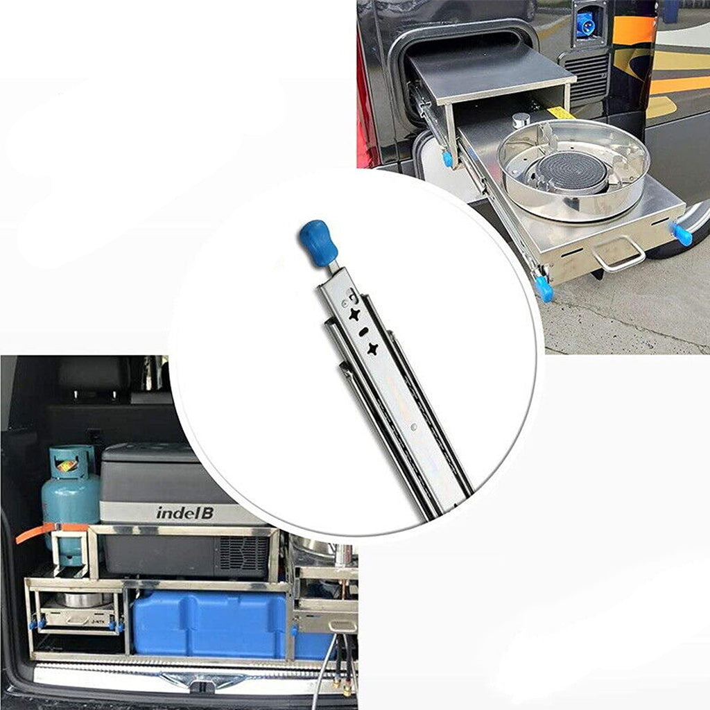 1000mm Heavy Duty Locking Drawer Slides 125KG Trailer Runners 2x