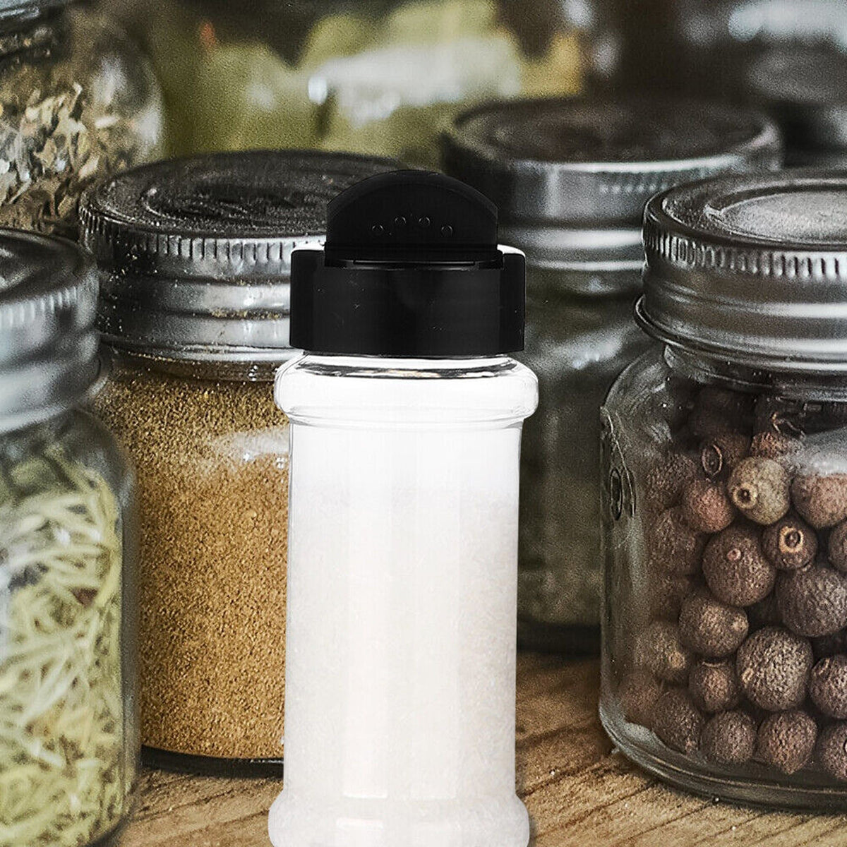 100ML Clear Plastic Spice Bottles Jars Containers