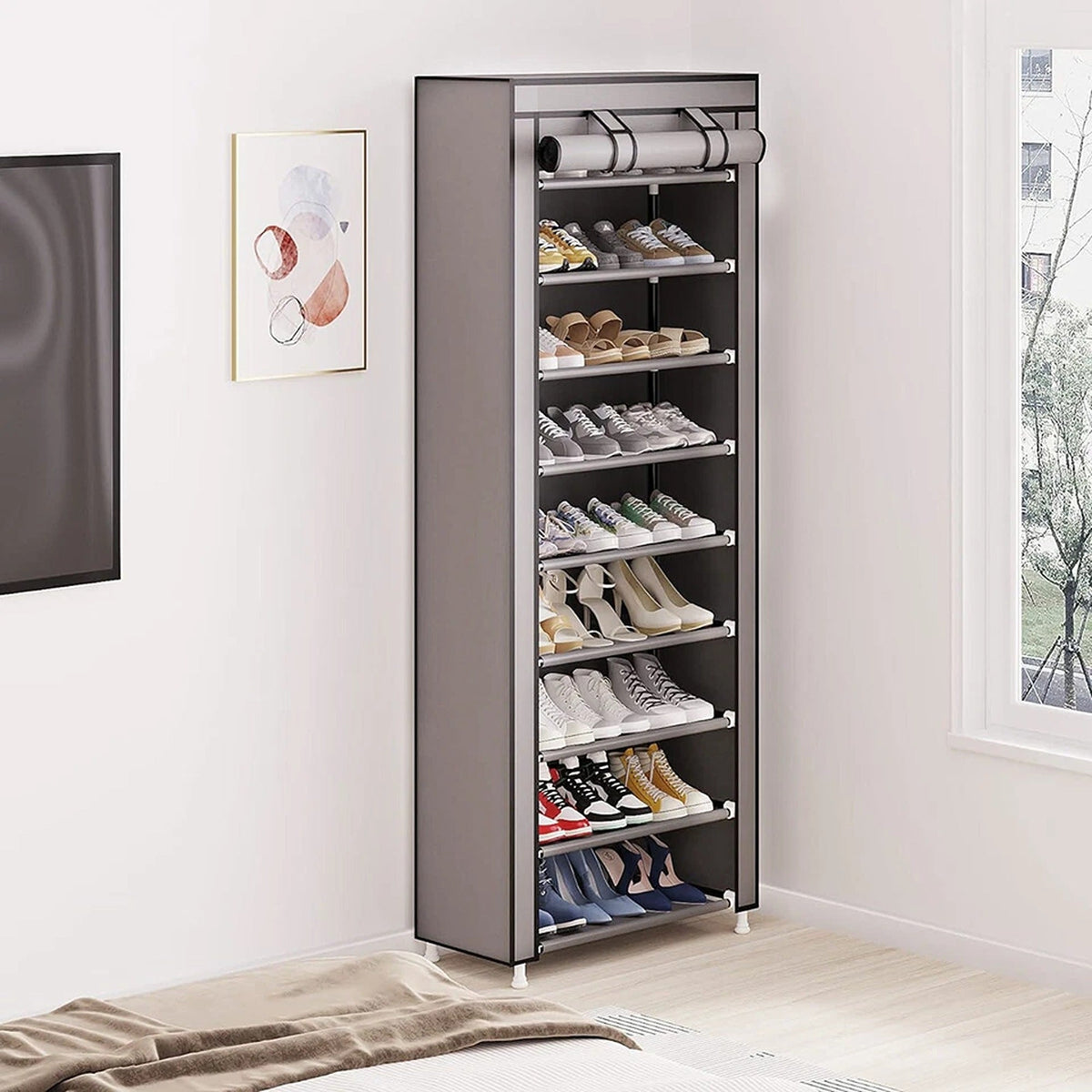 10 Tier Shoe Organizer Cabinet for Entryway and Bedroom