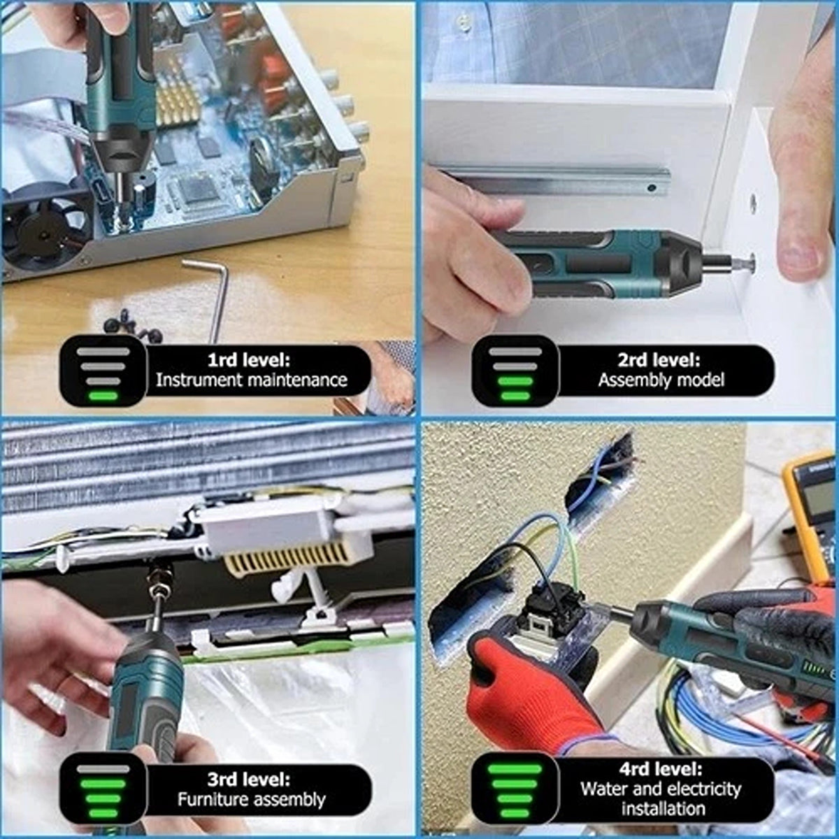 1300mAh Cordless Electric Screwdriver Set Adjustable Torque And Speed