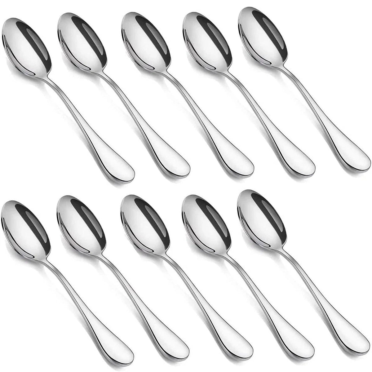 10 Piece Stainless Steel Long Handle Tea and Coffee Spoons