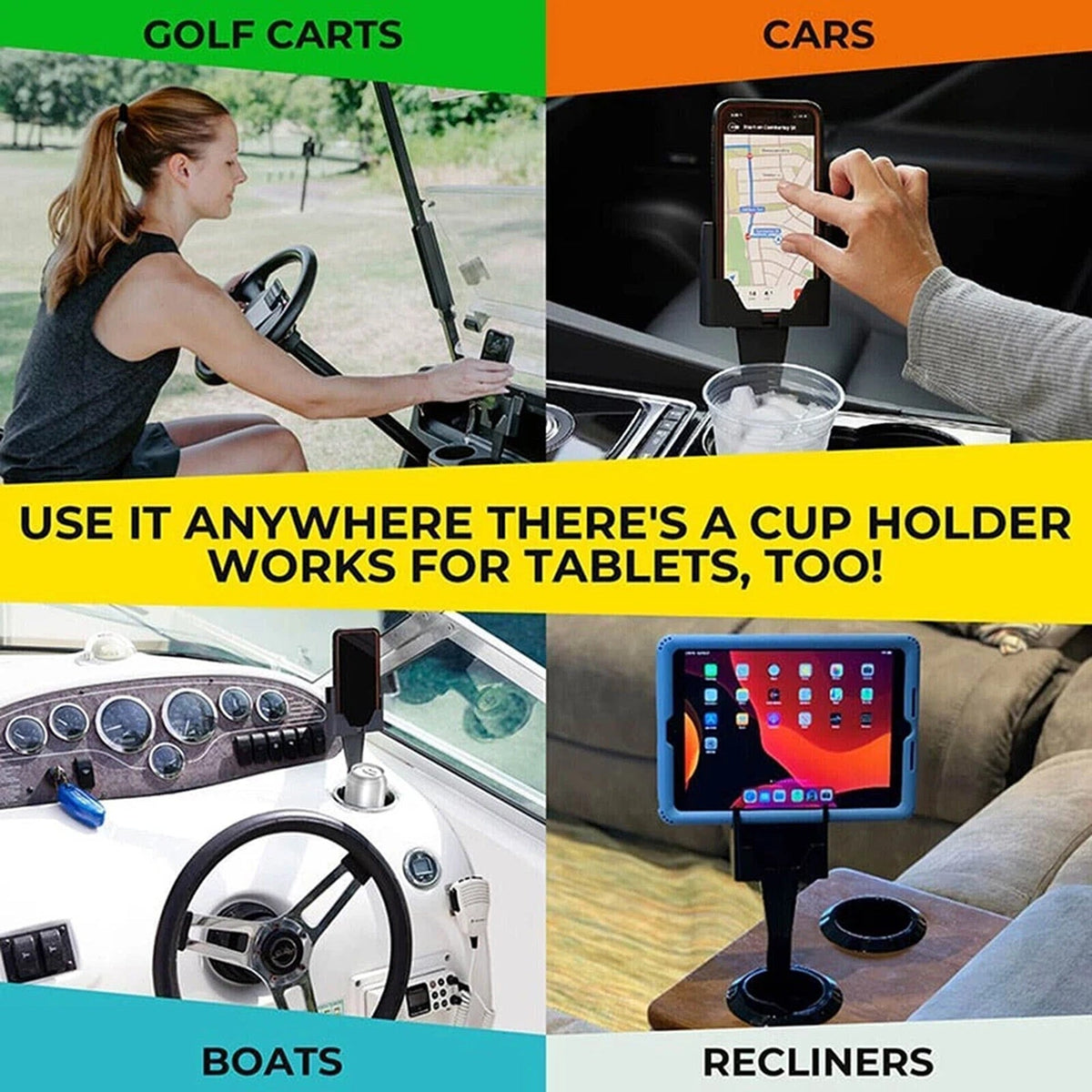 2 in 1 Adjustable Car Cup Holder Phone Stand