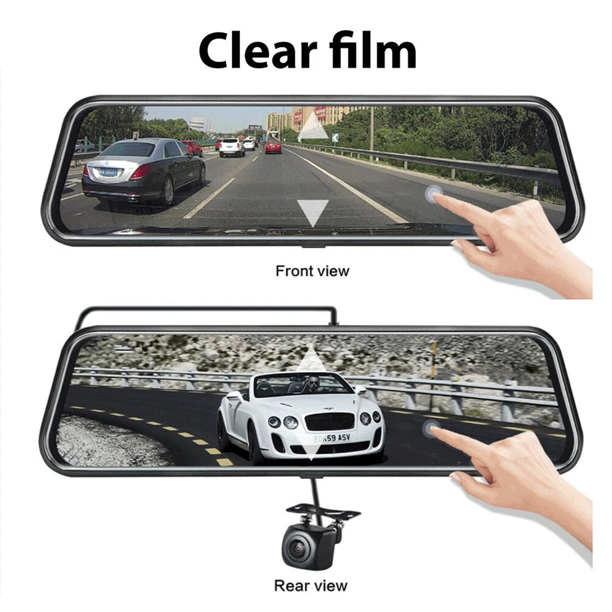 1080P Rear View Mirror Dash Cam with Reversing Camera