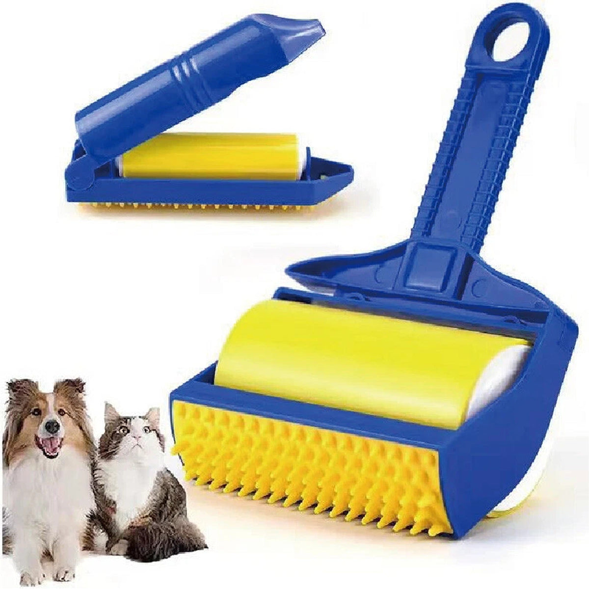2 Piece Reusable Lint Roller and Pet Hair Remover Set