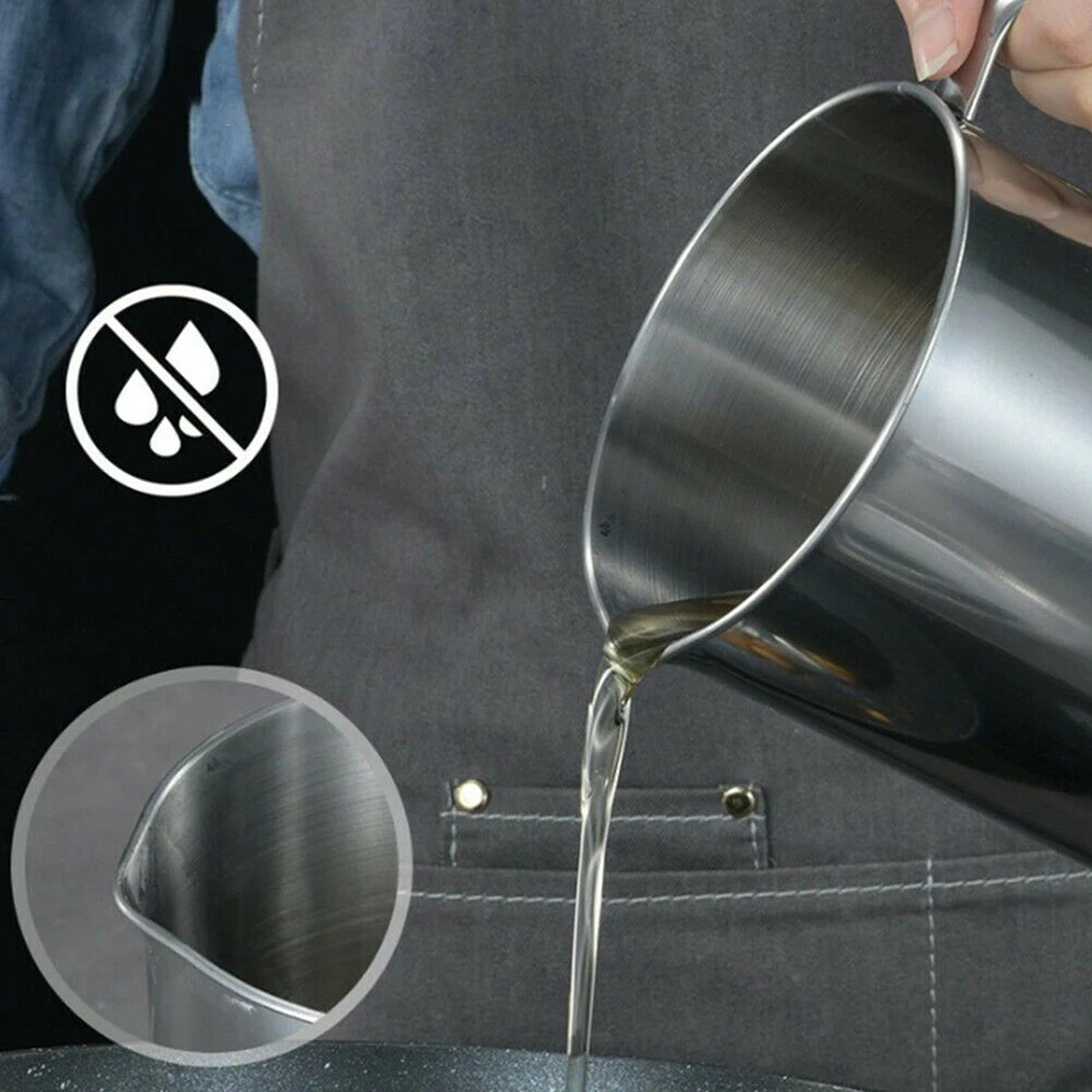 1.8L Stainless Steel Oil Filter Pot with Strainer