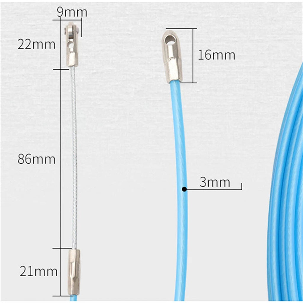 15m Conduit Snake Cable Rodder Fish Tape Wire Pulling Tool