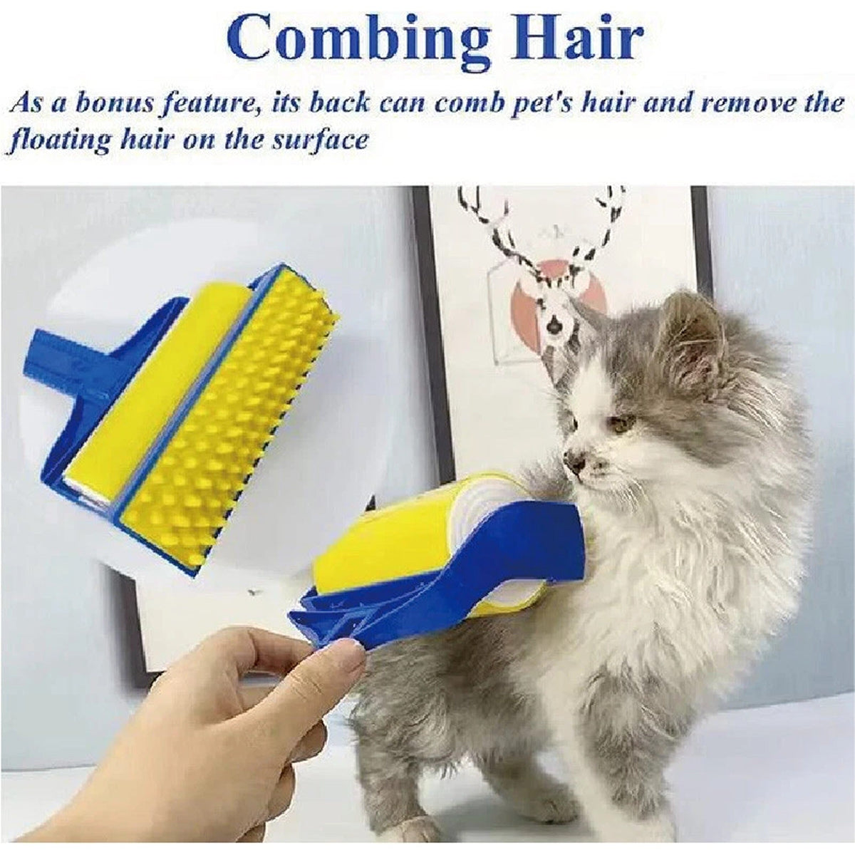 2 Piece Reusable Lint Roller and Pet Hair Remover Set