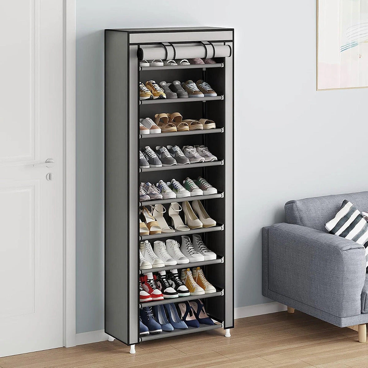 10 Tier Shoe Organizer Cabinet for Entryway and Bedroom