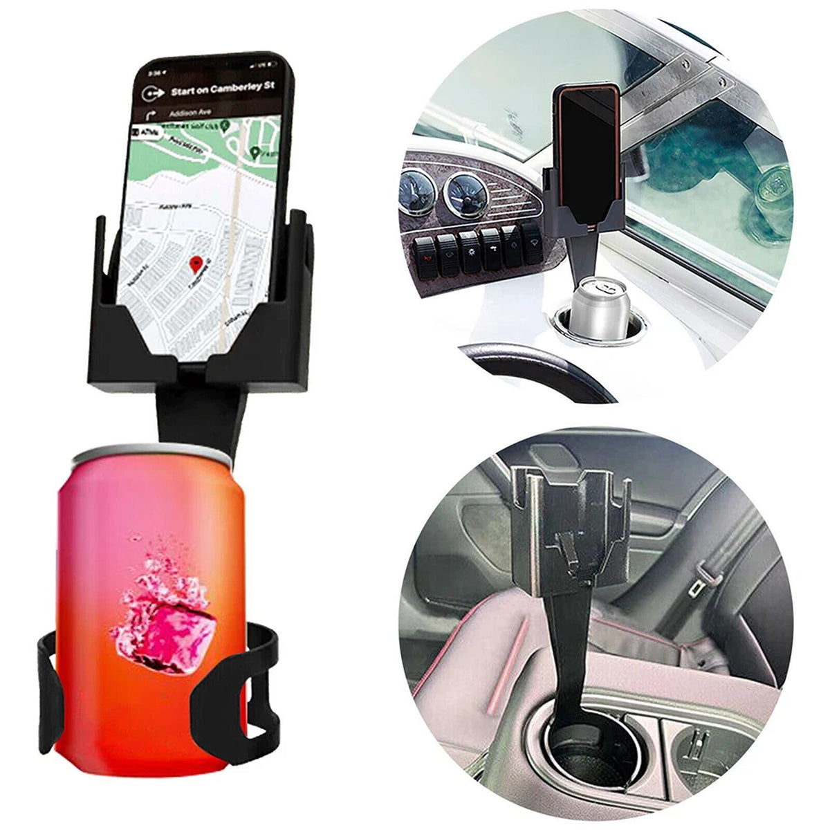 2 in 1 Adjustable Car Cup Holder Phone Stand