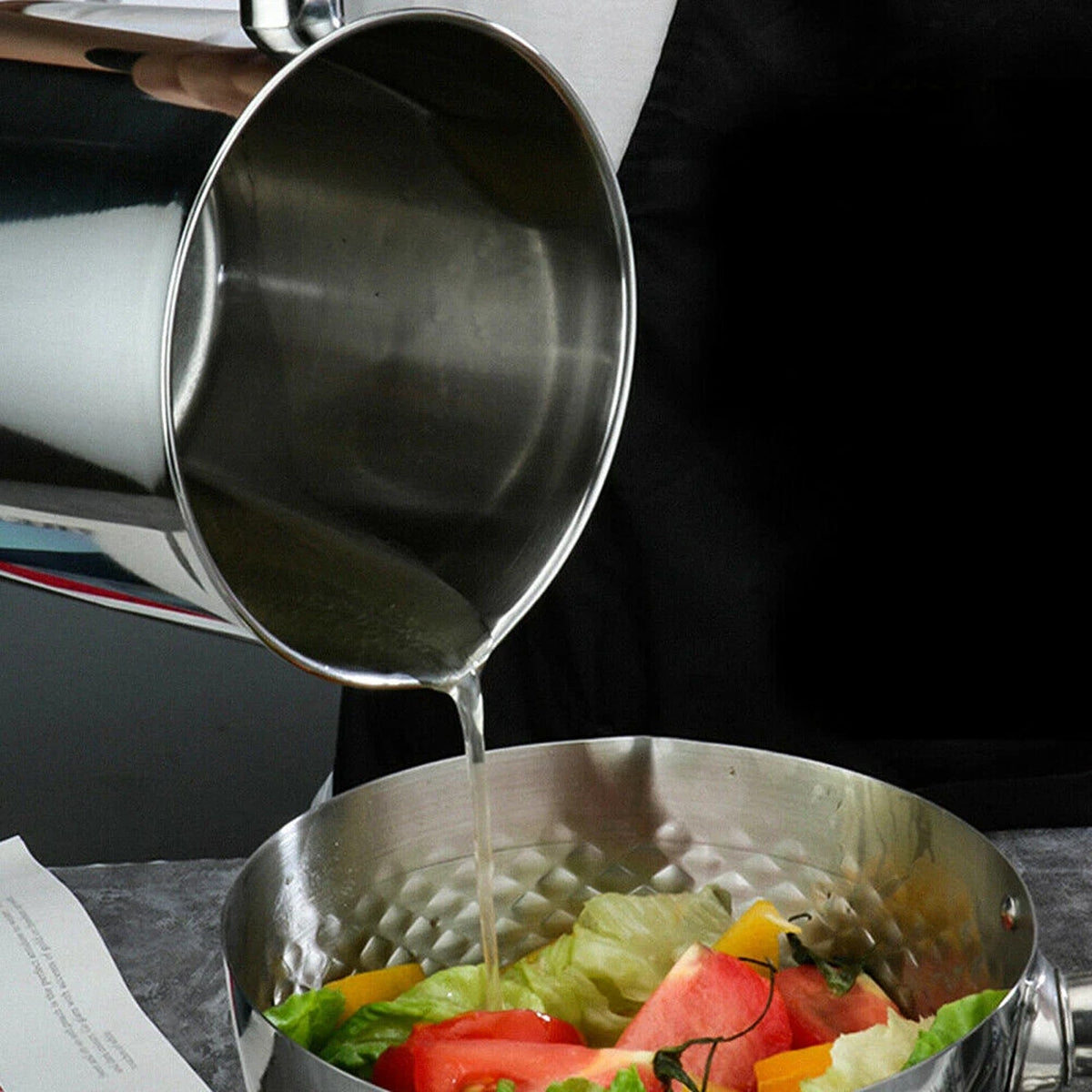 1.8L Stainless Steel Oil Filter Pot with Strainer