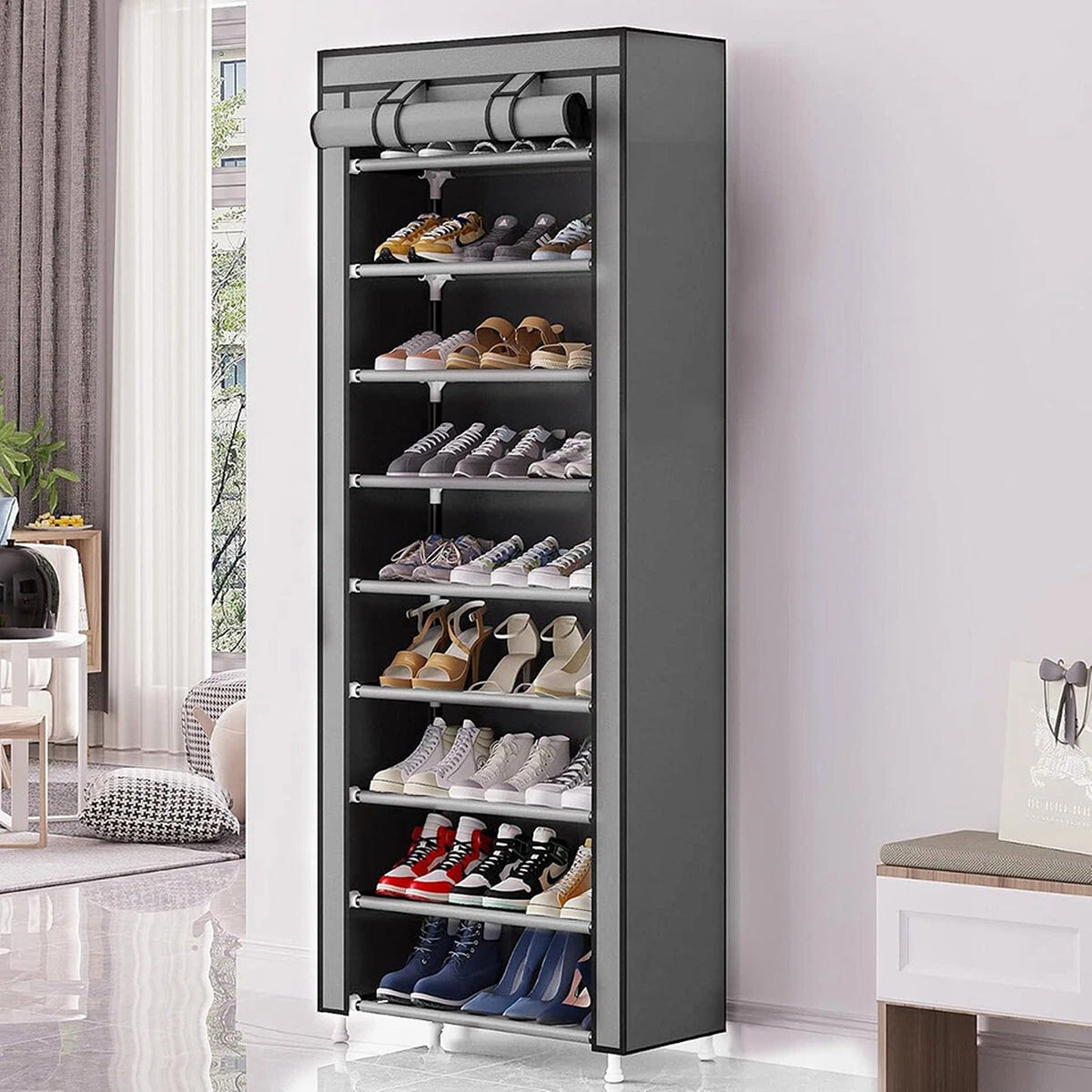 10 Tier Shoe Organizer Cabinet for Entryway and Bedroom