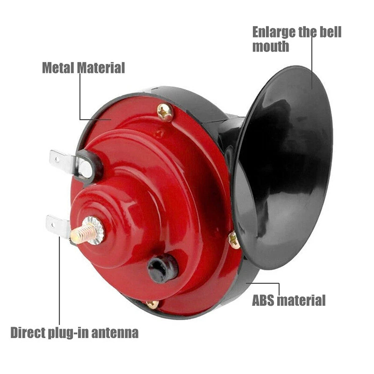 12V Dual Snail Horn Set for Cars and Motorcycles 2 Piece