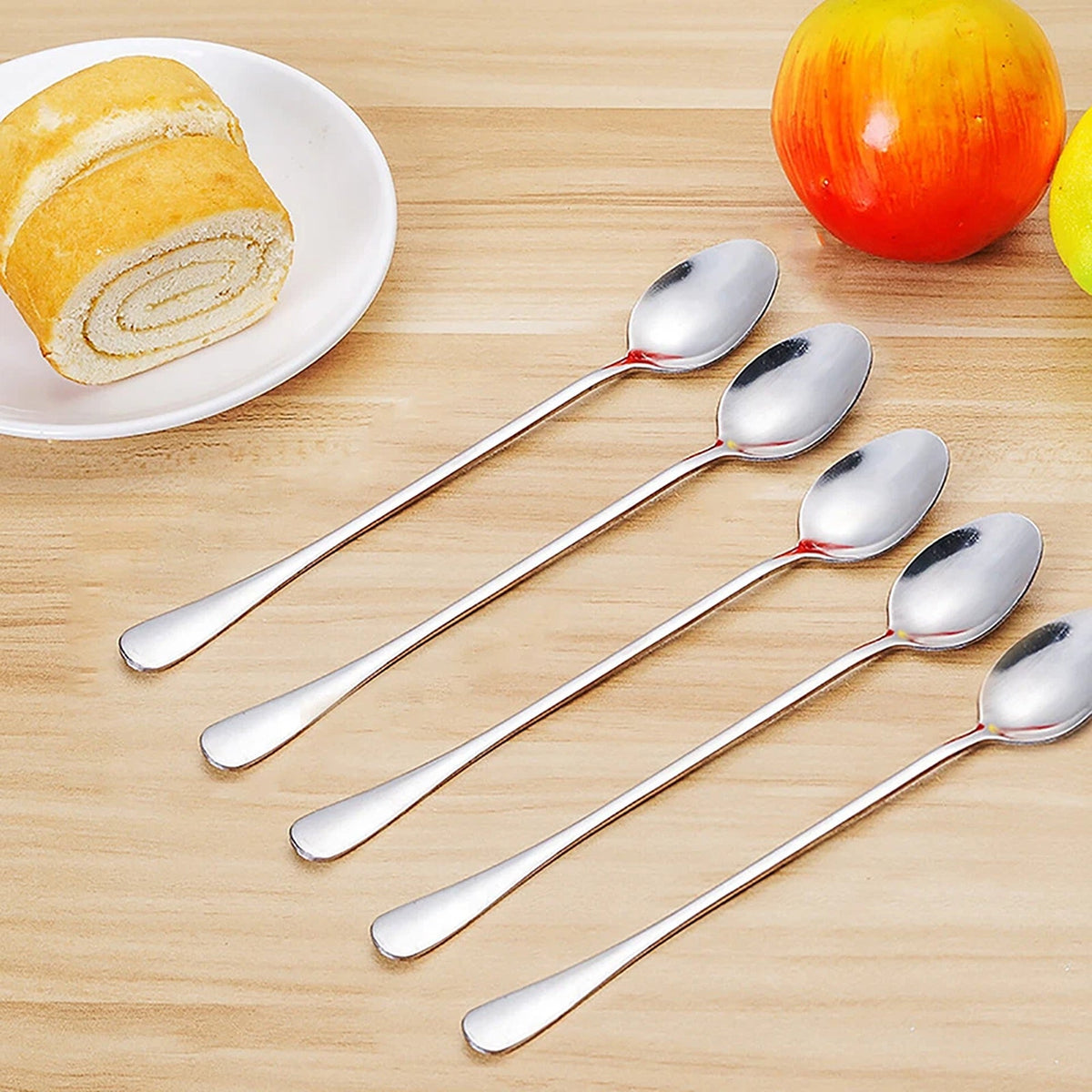 10 Piece Stainless Steel Long Handle Tea and Coffee Spoons