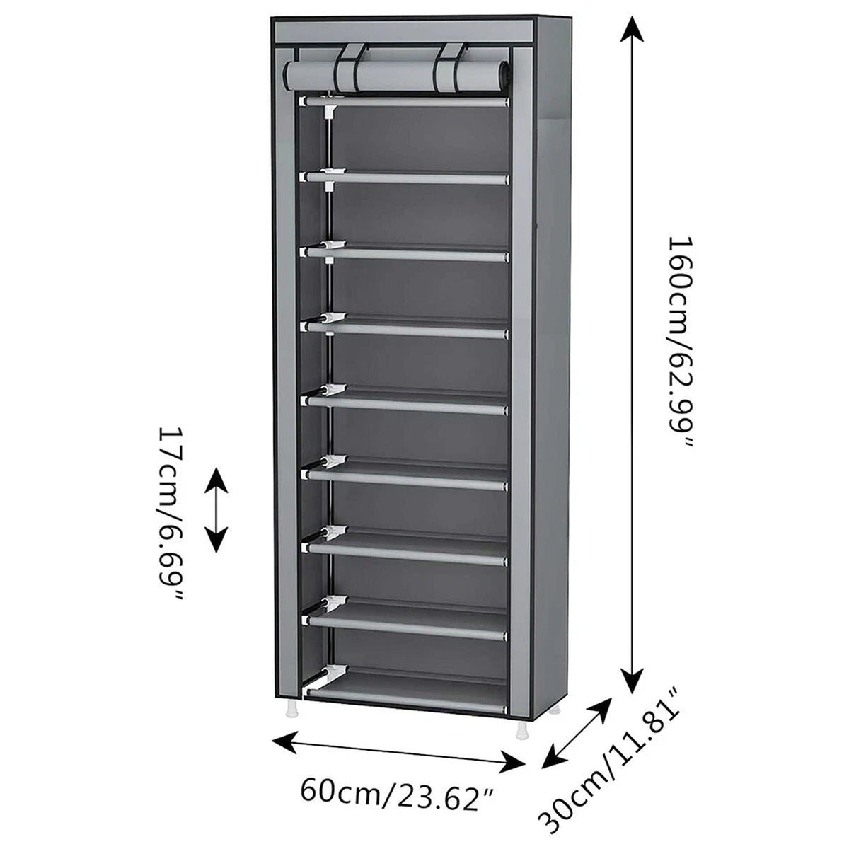10 Tier Shoe Organizer Cabinet for Entryway and Bedroom
