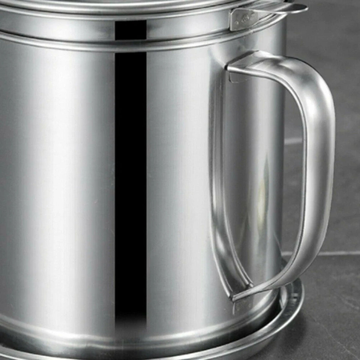 1.8L Stainless Steel Oil Filter Pot with Strainer