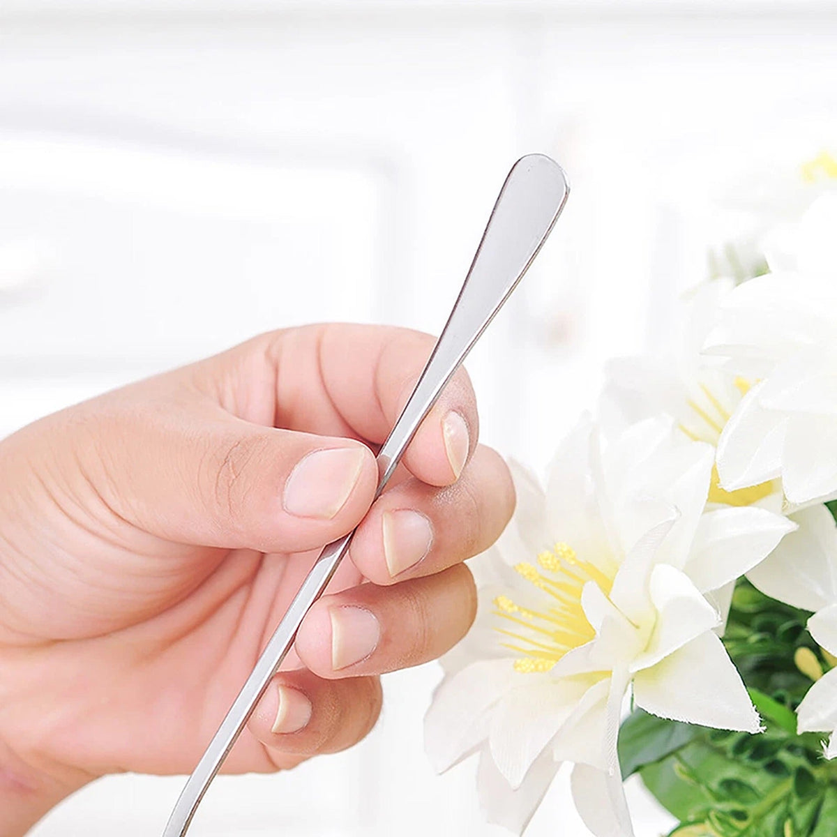 10 Piece Stainless Steel Long Handle Tea and Coffee Spoons