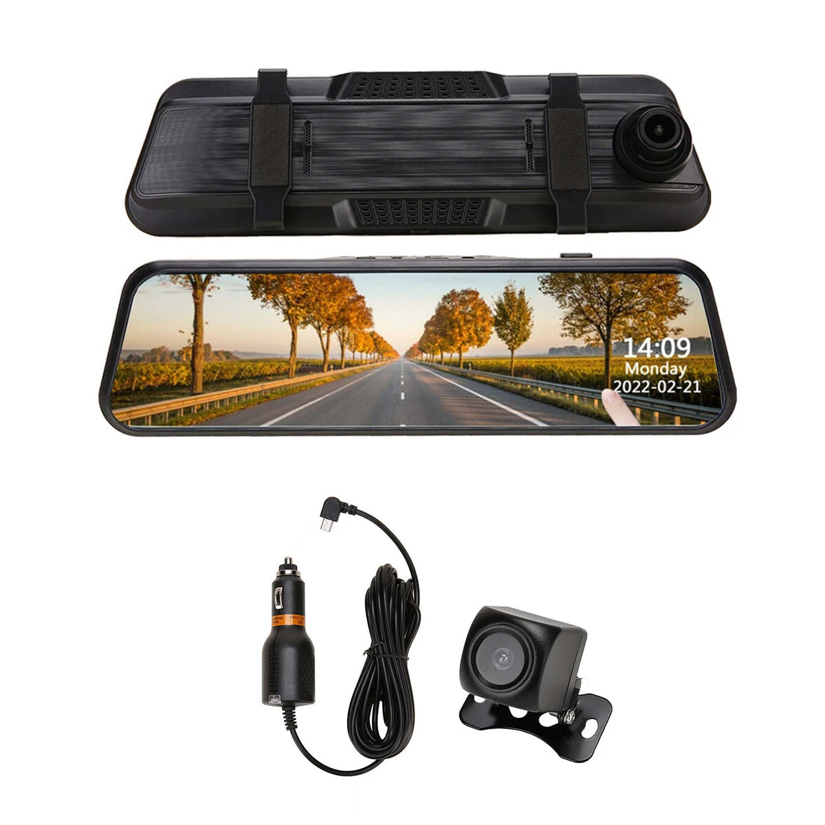 1080P Rear View Mirror Dash Cam with Reversing Camera