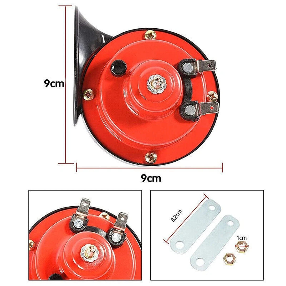 12V Dual Snail Horn Set for Cars and Motorcycles 2 Piece