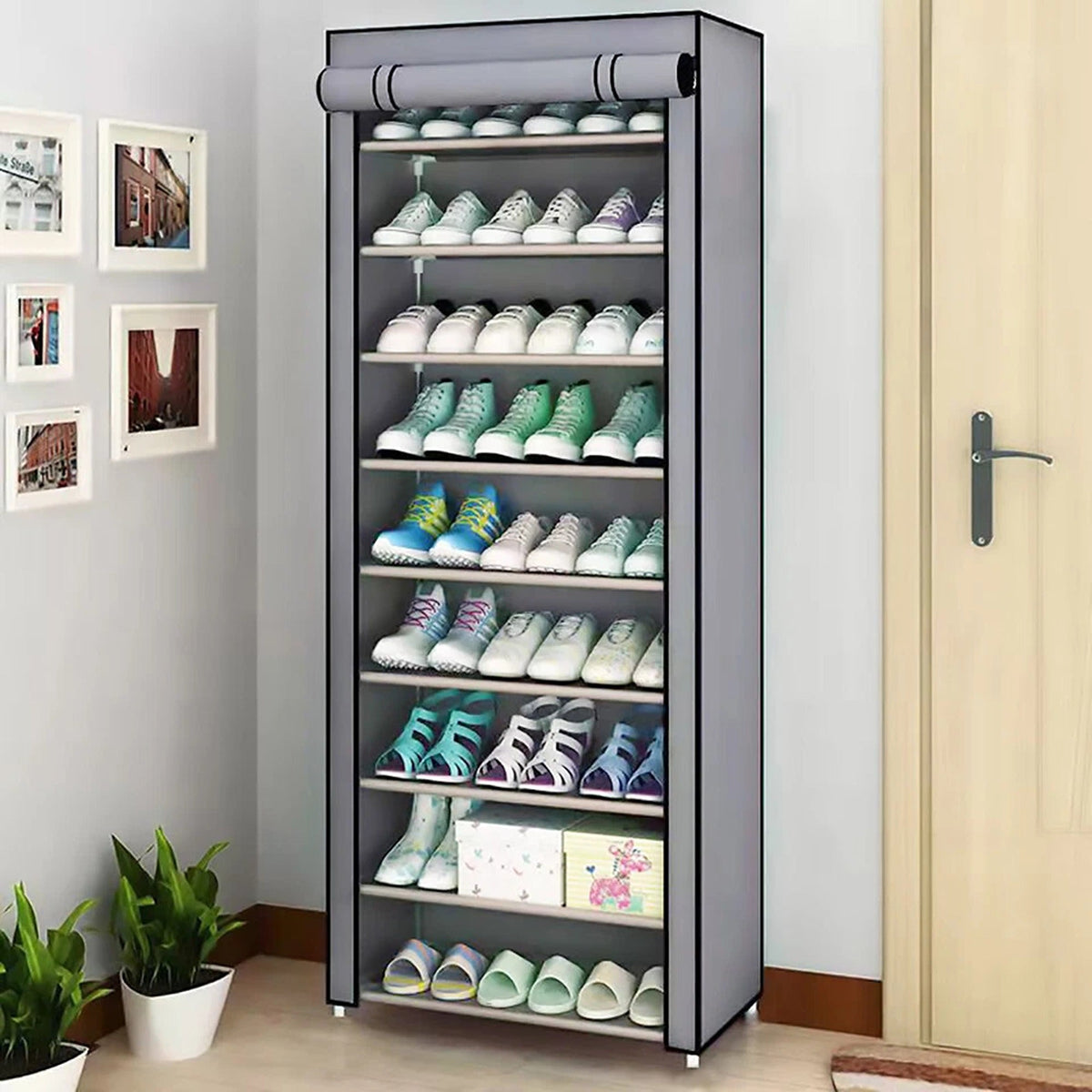 10 Tier Shoe Organizer Cabinet for Entryway and Bedroom
