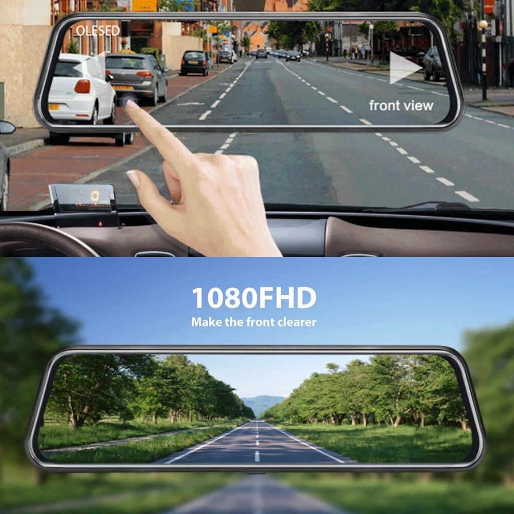 1080P Rear View Mirror Dash Cam with Reversing Camera