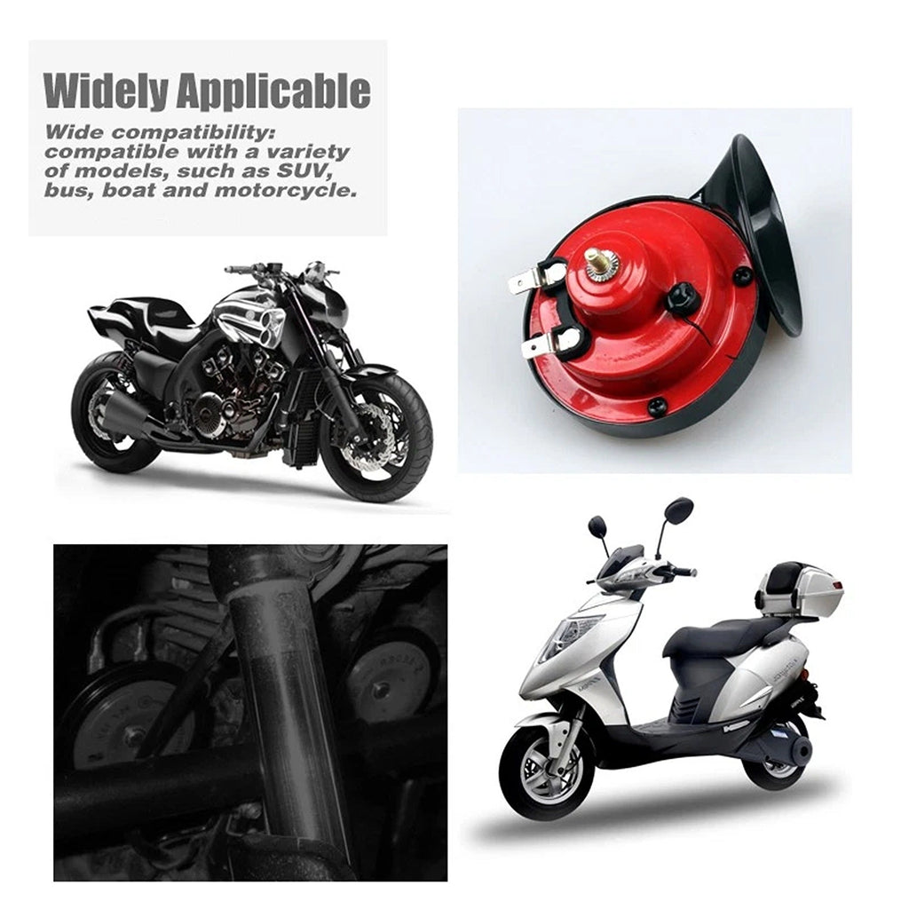 12V Dual Snail Horn Set for Cars and Motorcycles 2 Piece
