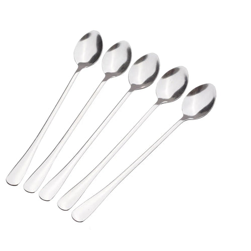 10 Piece Stainless Steel Long Handle Tea and Coffee Spoons